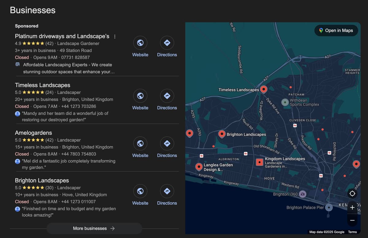 Google Maps rankings